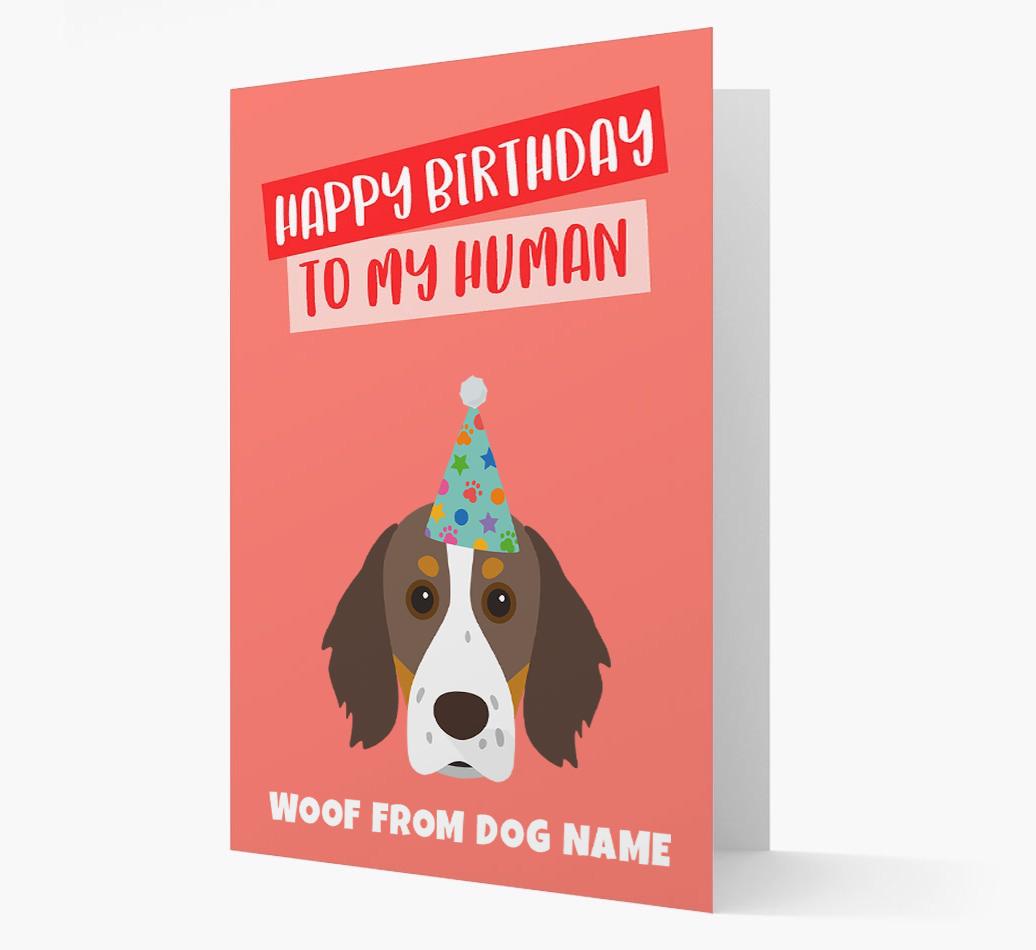 Personalized 'Happy Birthday To My Human' Card with {breedCommonName} Icon