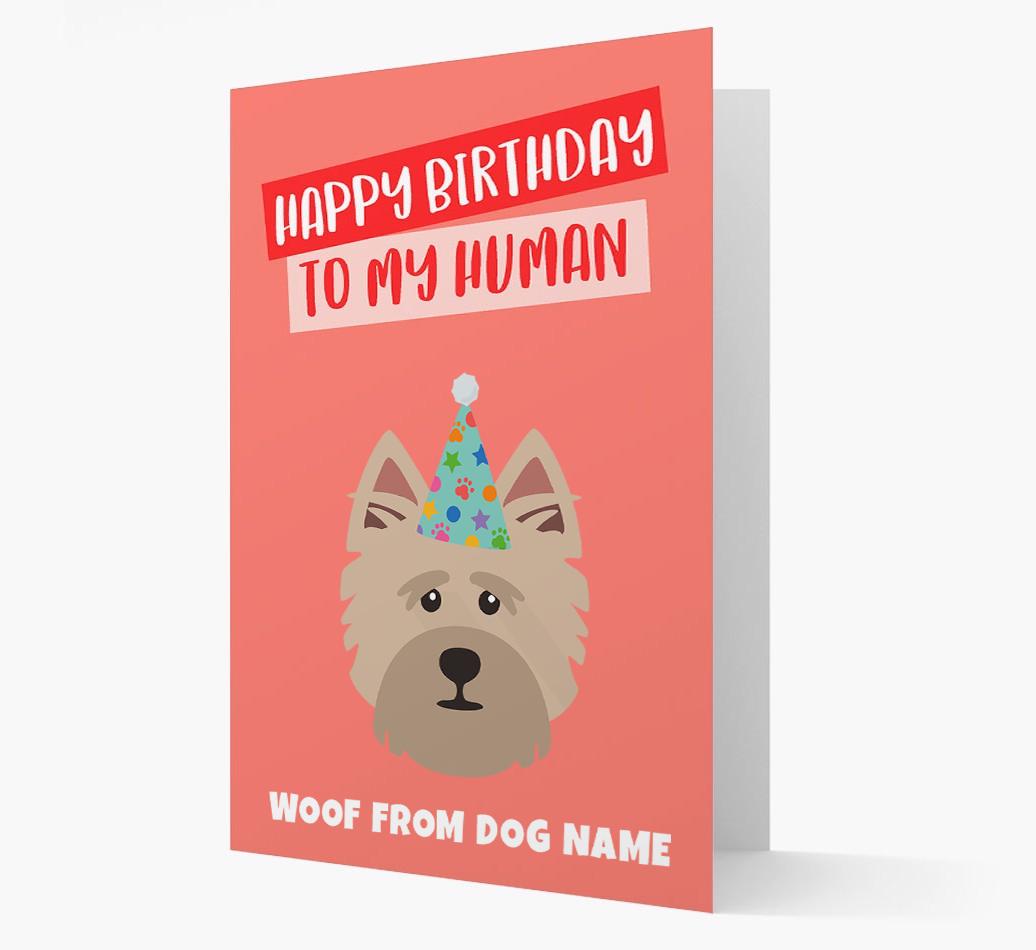 Personalized 'Happy Birthday To My Human' Card with {breedCommonName} Icon