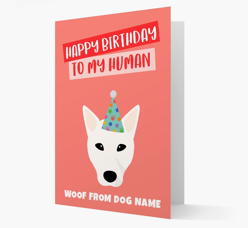 Personalized 'Happy Birthday To My Human' Card with {breedCommonName} Icon