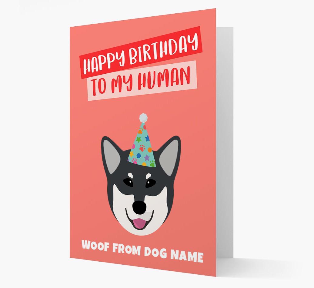 Personalized 'Happy Birthday To My Human' Card with {breedCommonName} Icon