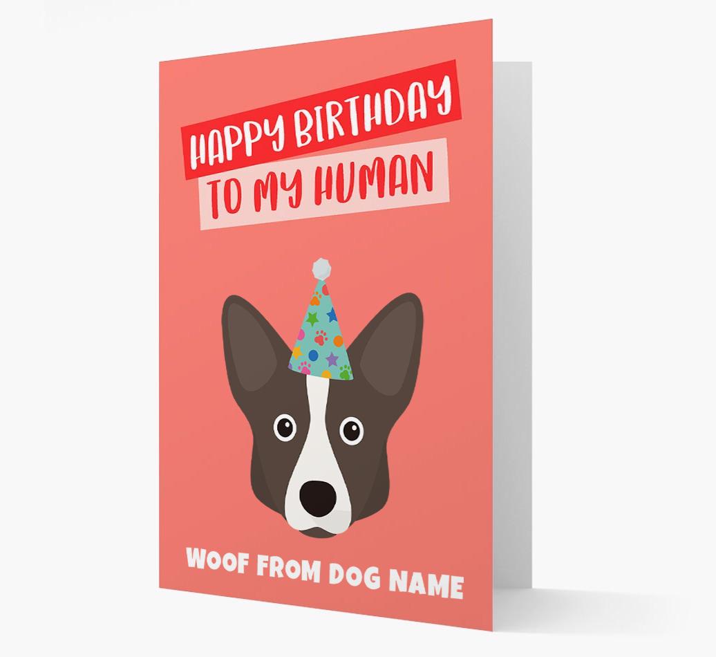 Personalized 'Happy Birthday To My Human' Card with {breedCommonName} Icon