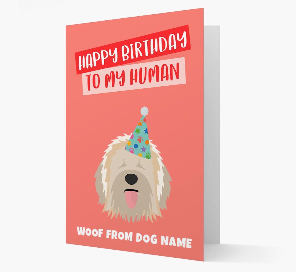 Personalized 'Happy Birthday To My Human' Card with {breedCommonName} Icon