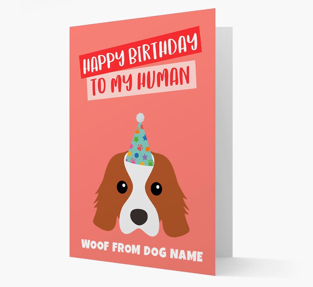 Personalized 'Happy Birthday To My Human' Card with {breedCommonName} Icon