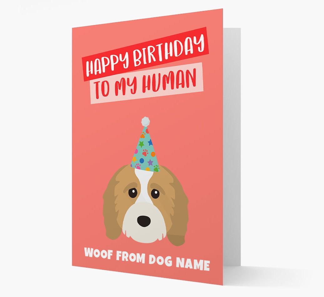 Personalized 'Happy Birthday To My Human' Card with {breedCommonName} Icon