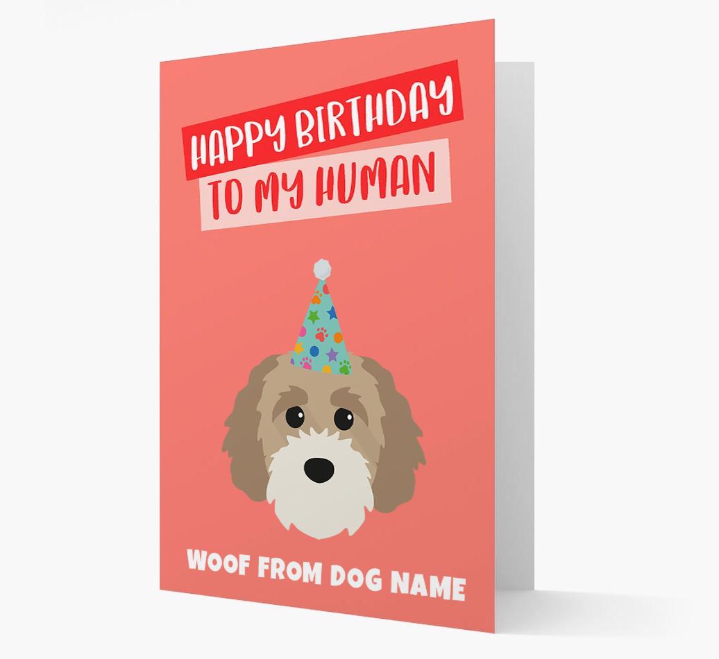 Personalized 'Happy Birthday To My Human' Card with {breedCommonName} Icon