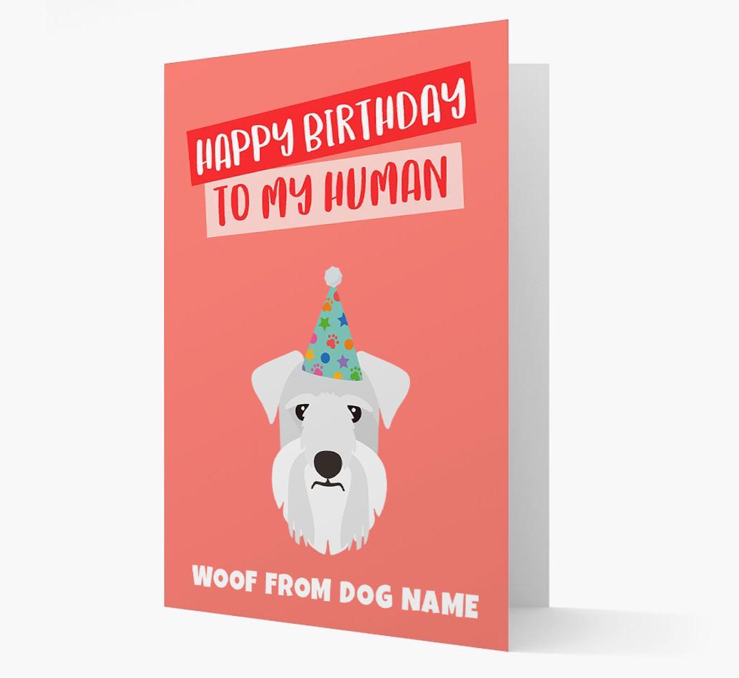 Personalized 'Happy Birthday To My Human' Card with {breedCommonName} Icon