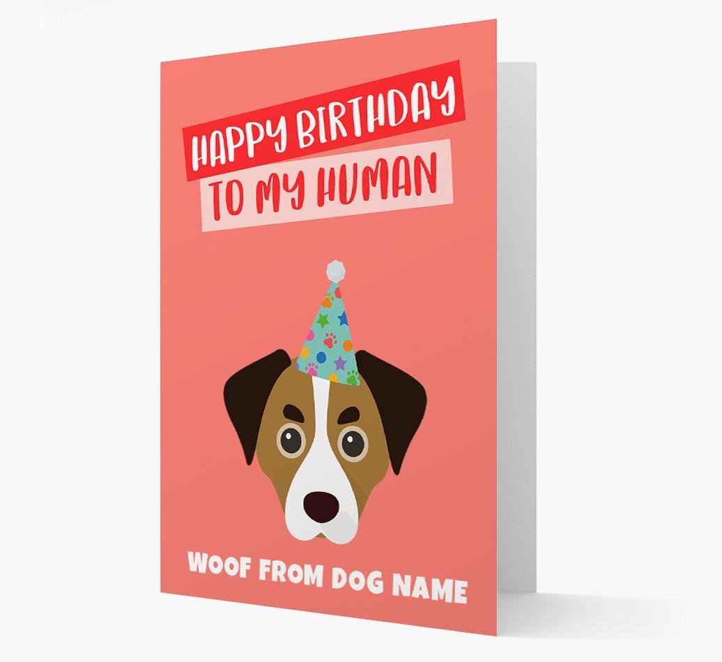 Personalized 'Happy Birthday To My Human' Card with {breedCommonName} Icon