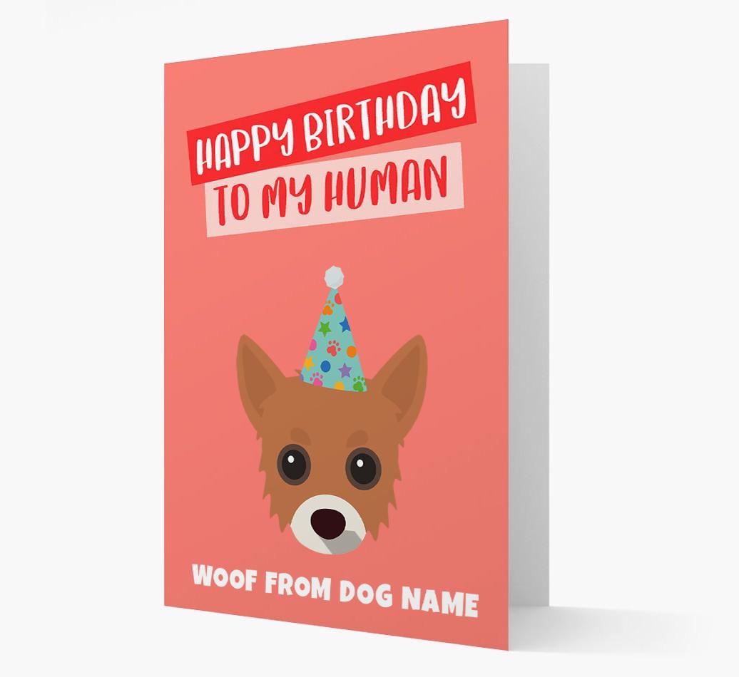 Personalized 'Happy Birthday To My Human' Card with {breedCommonName} Icon
