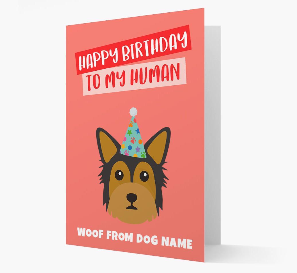 Personalized 'Happy Birthday To My Human' Card with {breedCommonName} Icon