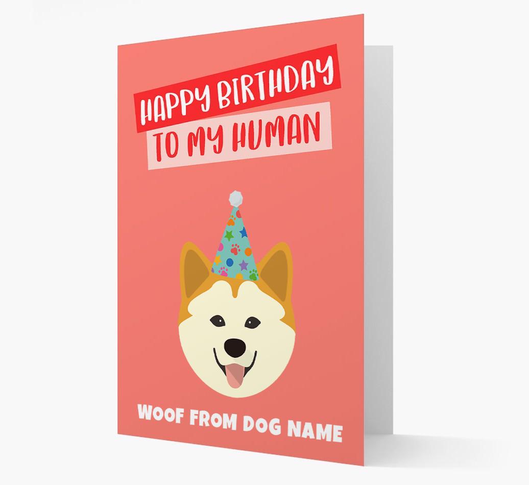 Personalized 'Happy Birthday To My Human' Card with {breedCommonName} Icon