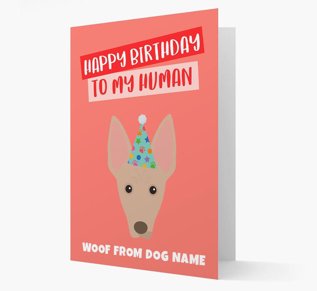 Personalized 'Happy Birthday To My Human' Card with {breedCommonName} Icon