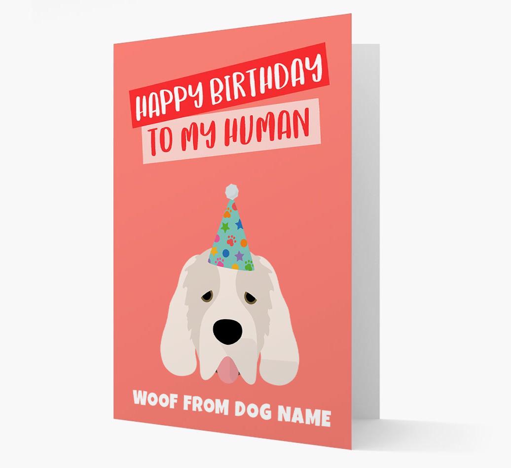 Personalized 'Happy Birthday To My Human' Card with {breedCommonName} Icon