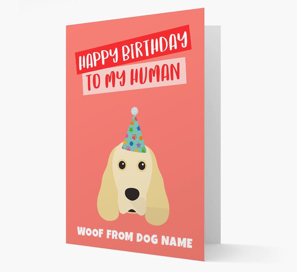 Personalized 'Happy Birthday To My Human' Card with {breedCommonName} Icon