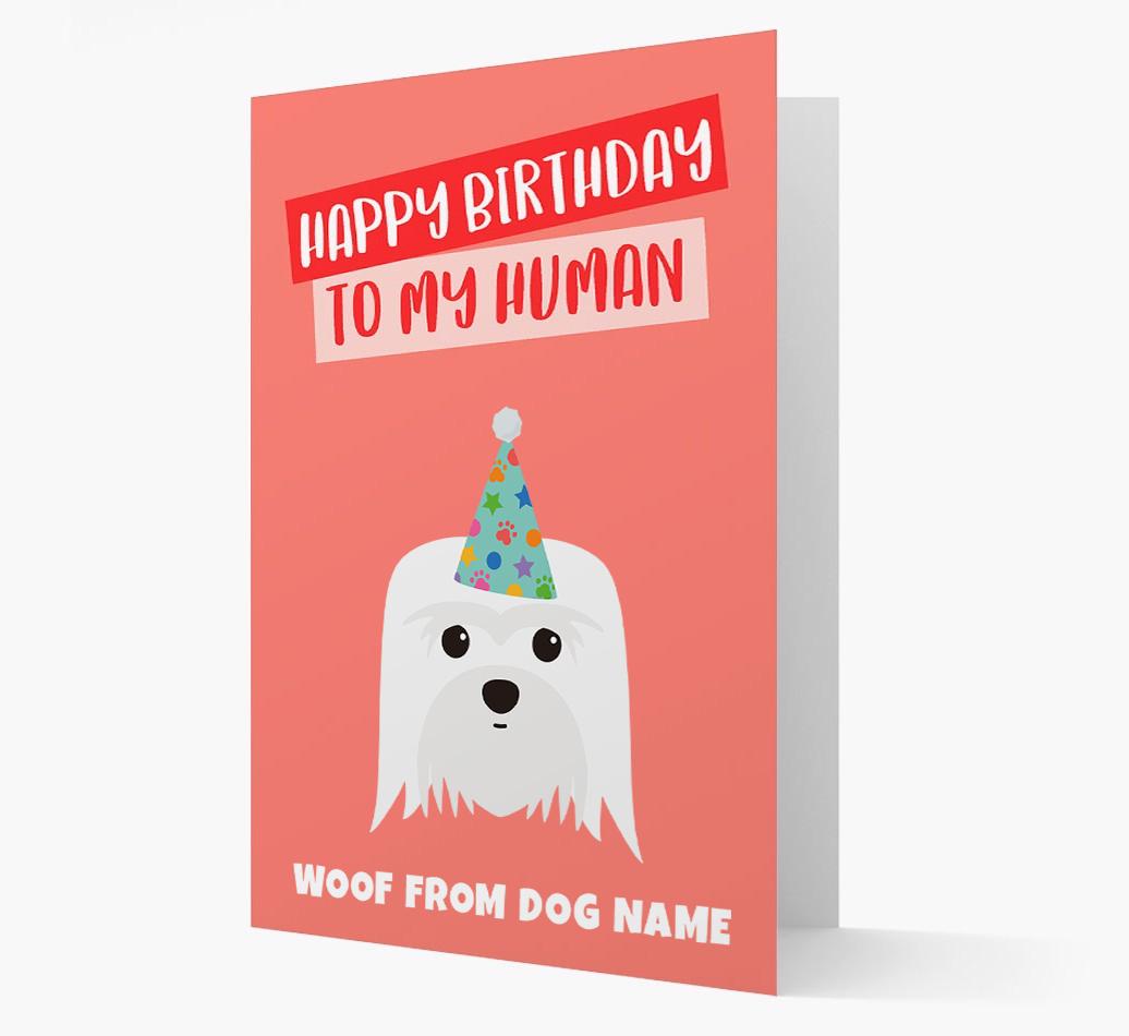Personalized 'Happy Birthday To My Human' Card with {breedCommonName} Icon
