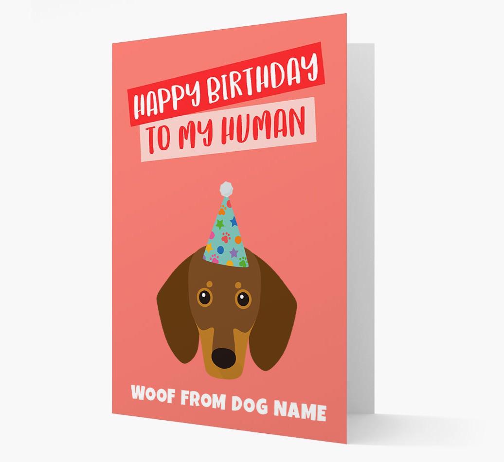 Personalized 'Happy Birthday To My Human' Card with {breedCommonName} Icon