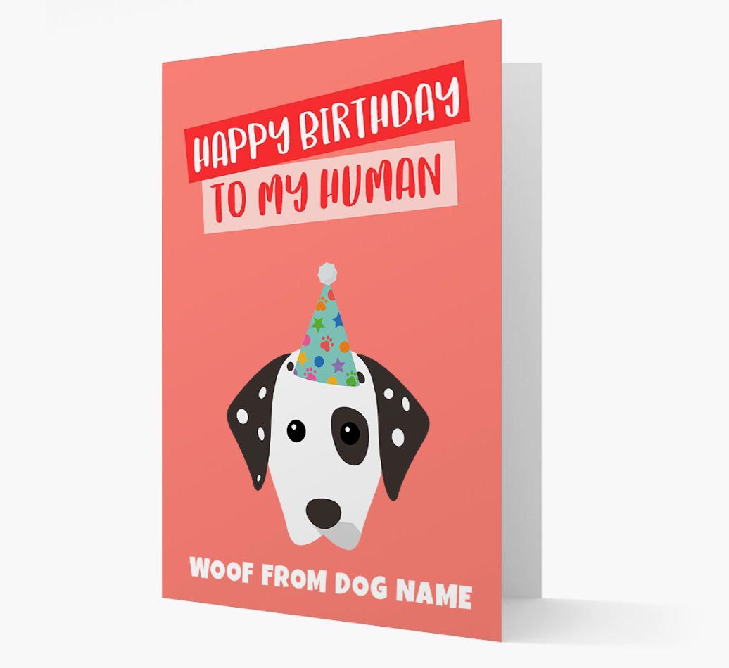 Personalized 'Happy Birthday To My Human' Card with {breedCommonName} Icon