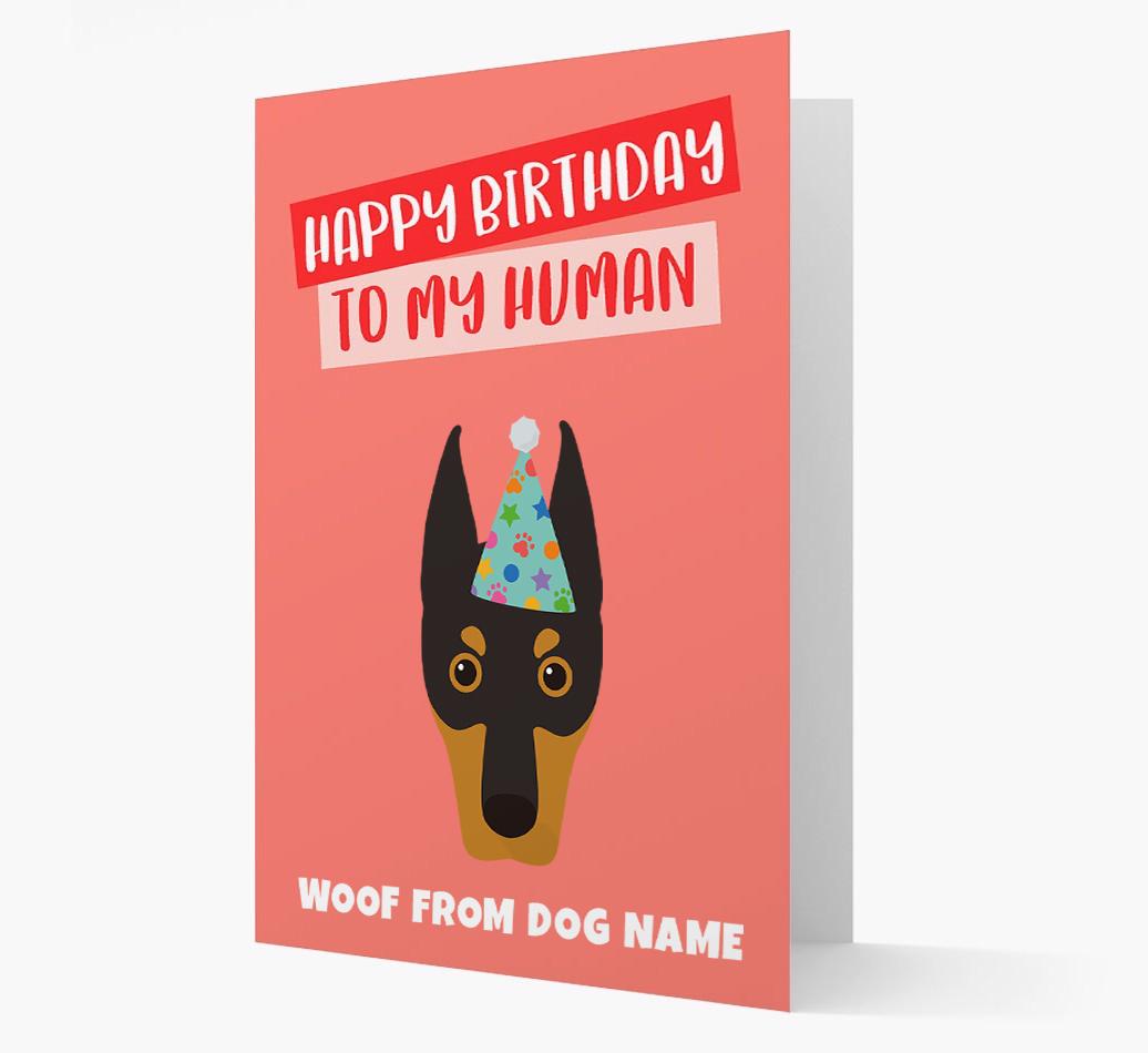 Personalized 'Happy Birthday To My Human' Card with {breedCommonName} Icon