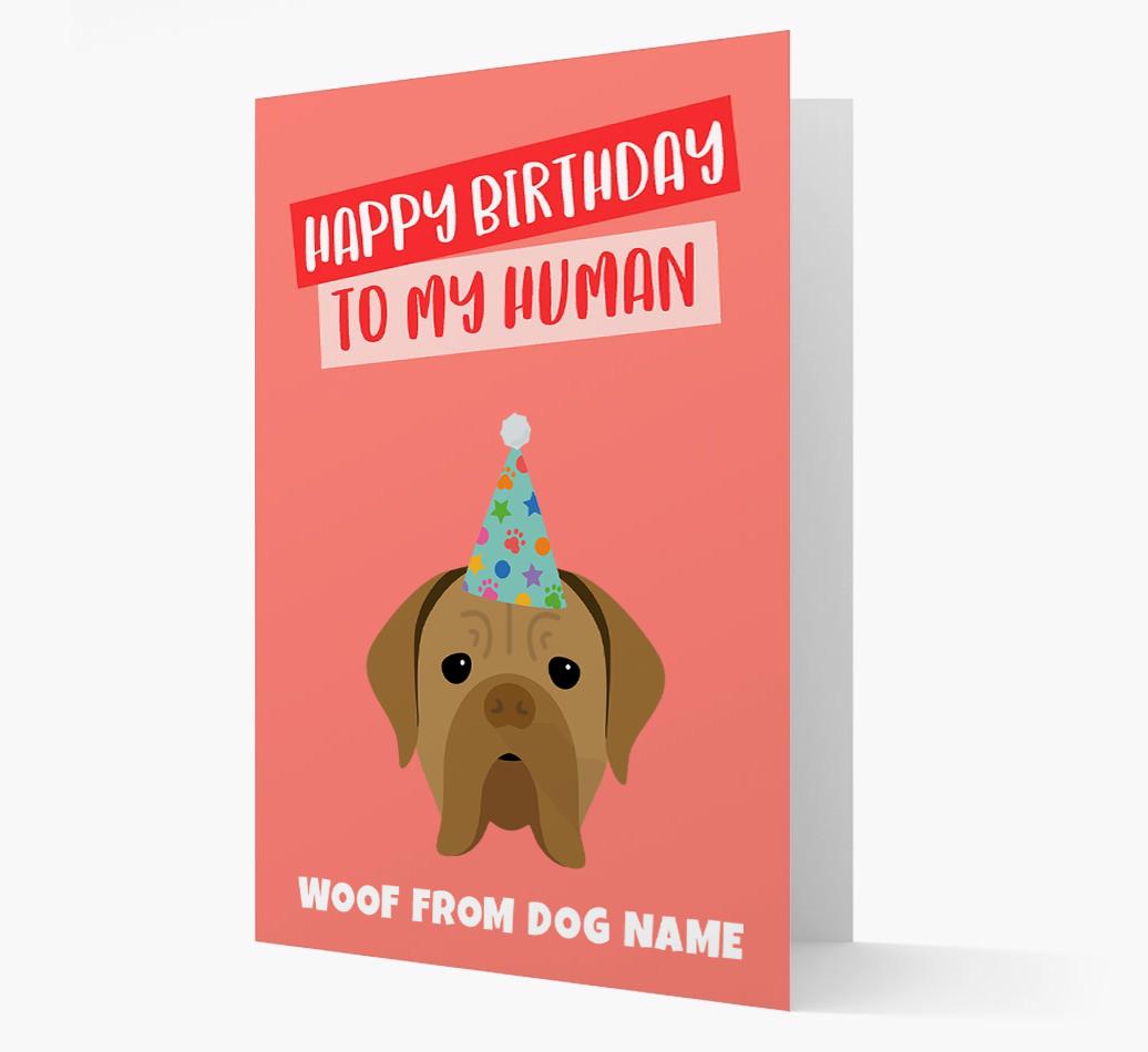 Personalized 'Happy Birthday To My Human' Card with {breedCommonName} Icon