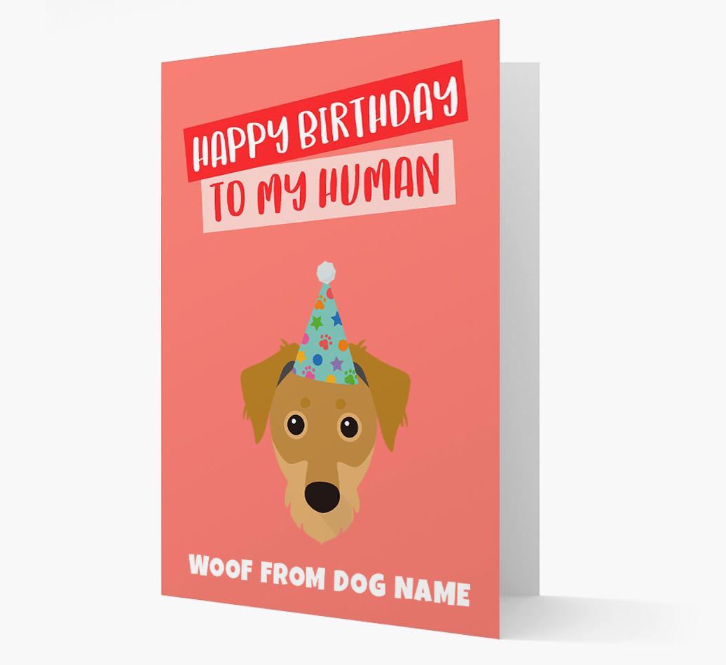 Personalized 'Happy Birthday To My Human' Card with {breedCommonName} Icon