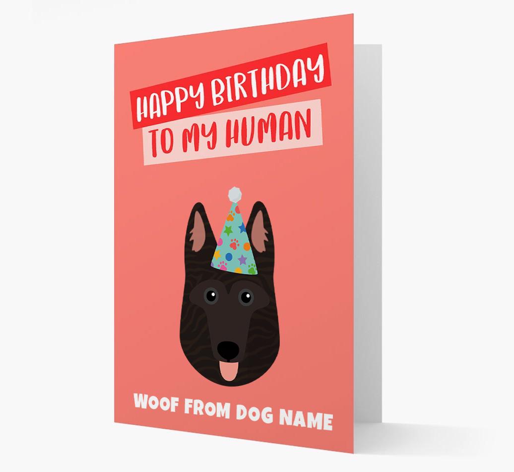 Personalized 'Happy Birthday To My Human' Card with {breedCommonName} Icon