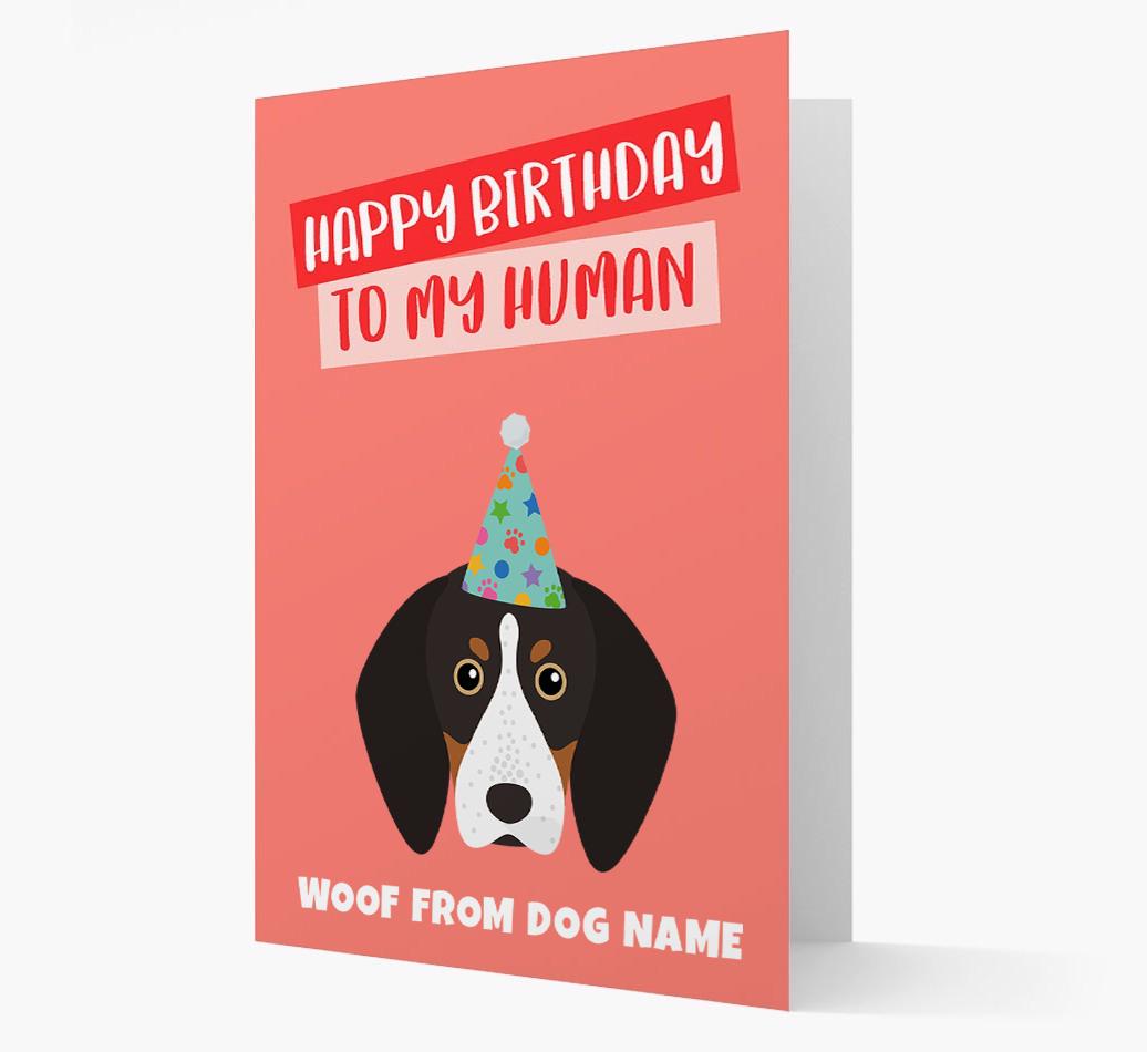 Personalized 'Happy Birthday To My Human' Card with {breedCommonName} Icon