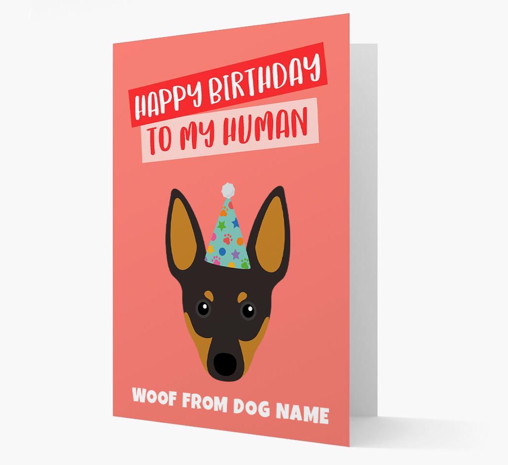 Personalized 'Happy Birthday To My Human' Card with {breedCommonName} Icon