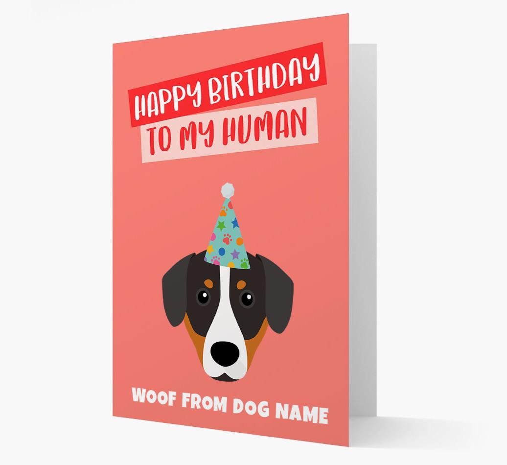 Personalized 'Happy Birthday To My Human' Card with {breedCommonName} Icon