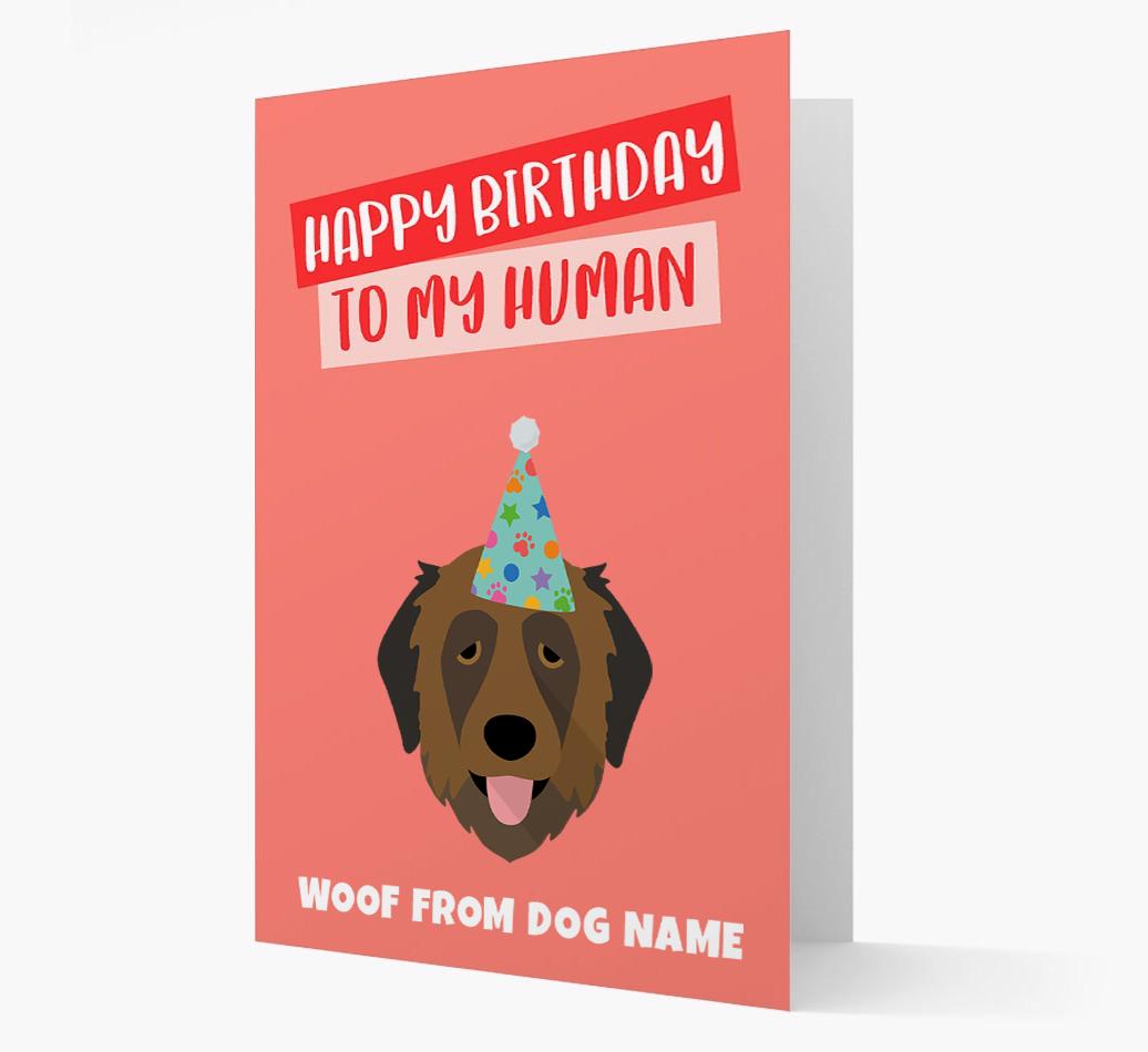 Personalized 'Happy Birthday To My Human' Card with {breedCommonName} Icon