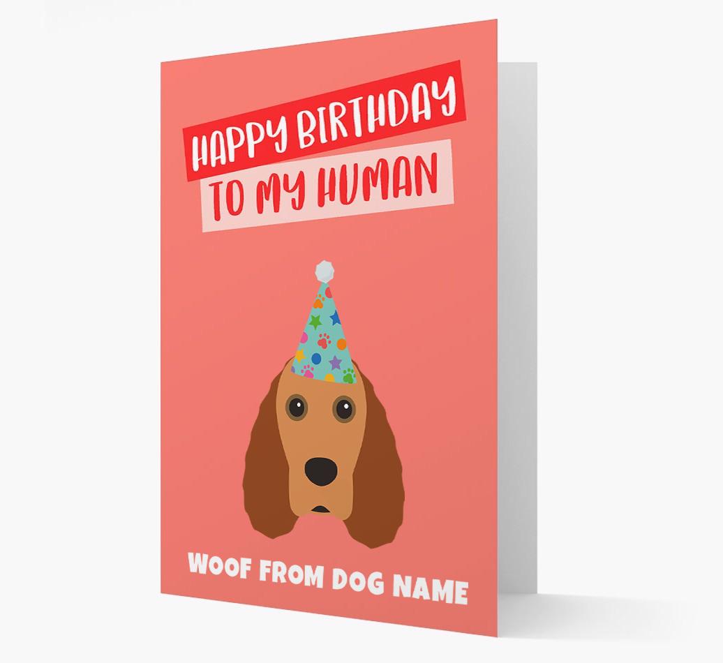 Personalized 'Happy Birthday To My Human' Card with {breedCommonName} Icon