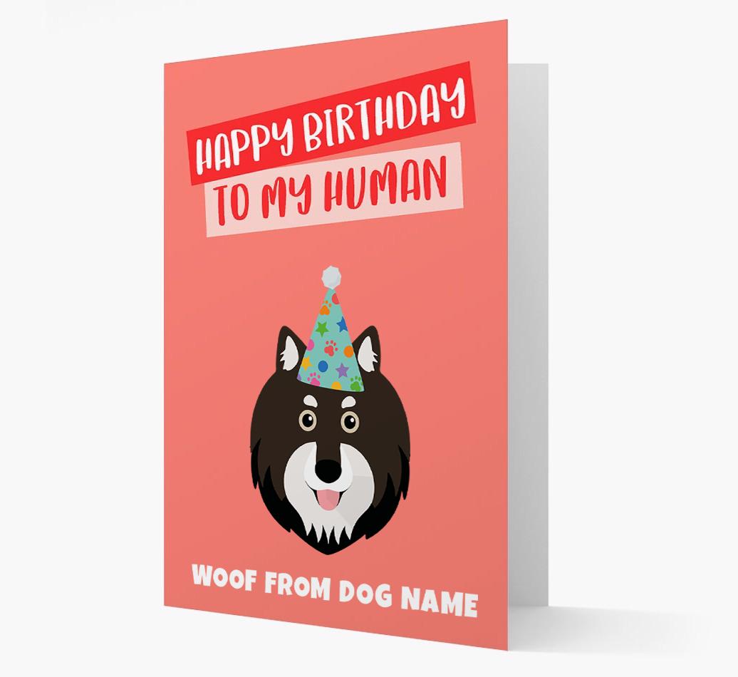 Personalized 'Happy Birthday To My Human' Card with {breedCommonName} Icon