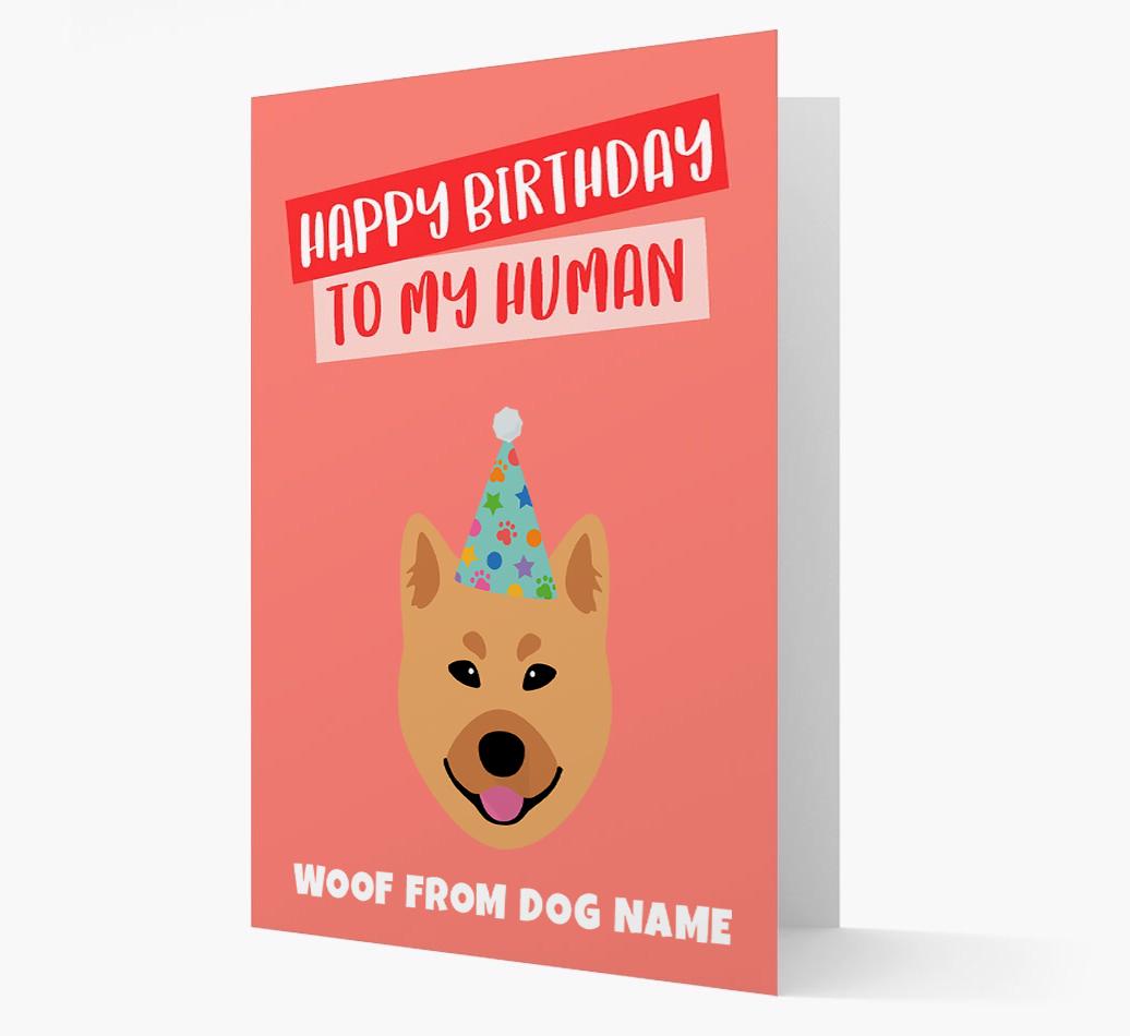 Personalized 'Happy Birthday To My Human' Card with {breedCommonName} Icon