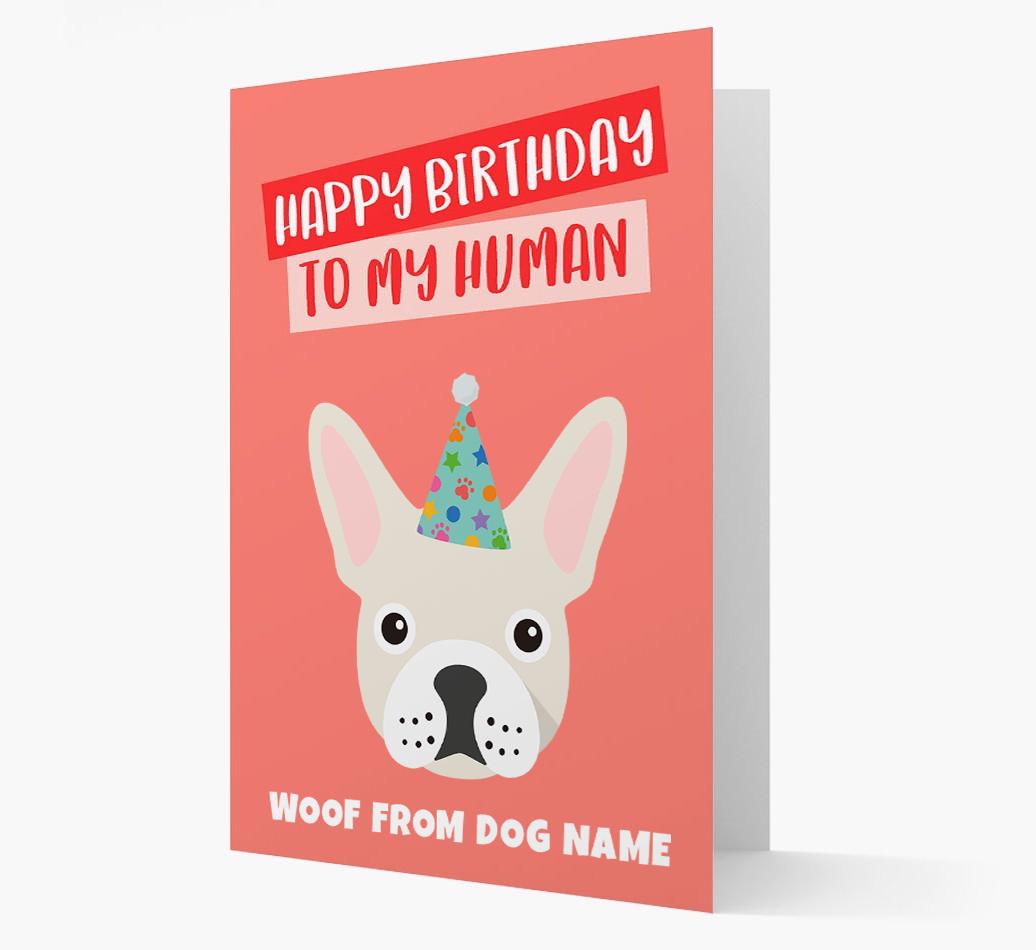 Personalized 'Happy Birthday To My Human' Card with {breedCommonName} Icon