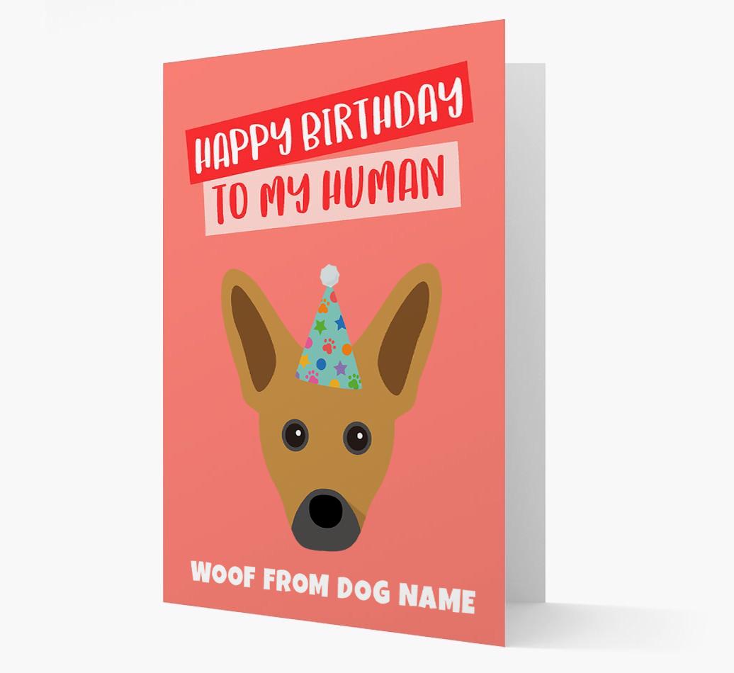 Personalized 'Happy Birthday To My Human' Card with {breedCommonName} Icon