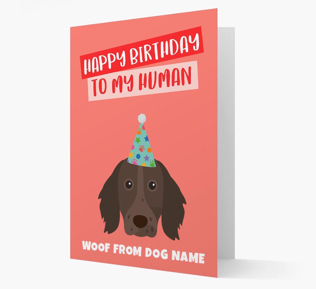 Personalized 'Happy Birthday To My Human' Card with {breedCommonName} Icon