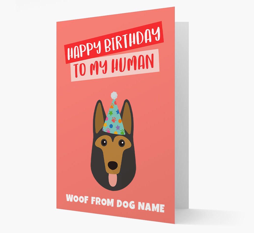 Personalized 'Happy Birthday To My Human' Card with {breedCommonName} Icon