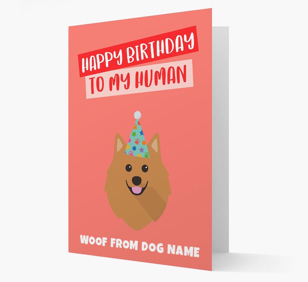 Personalized 'Happy Birthday To My Human' Card with {breedCommonName} Icon
