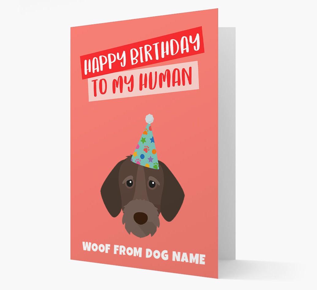 Personalized 'Happy Birthday To My Human' Card with {breedCommonName} Icon