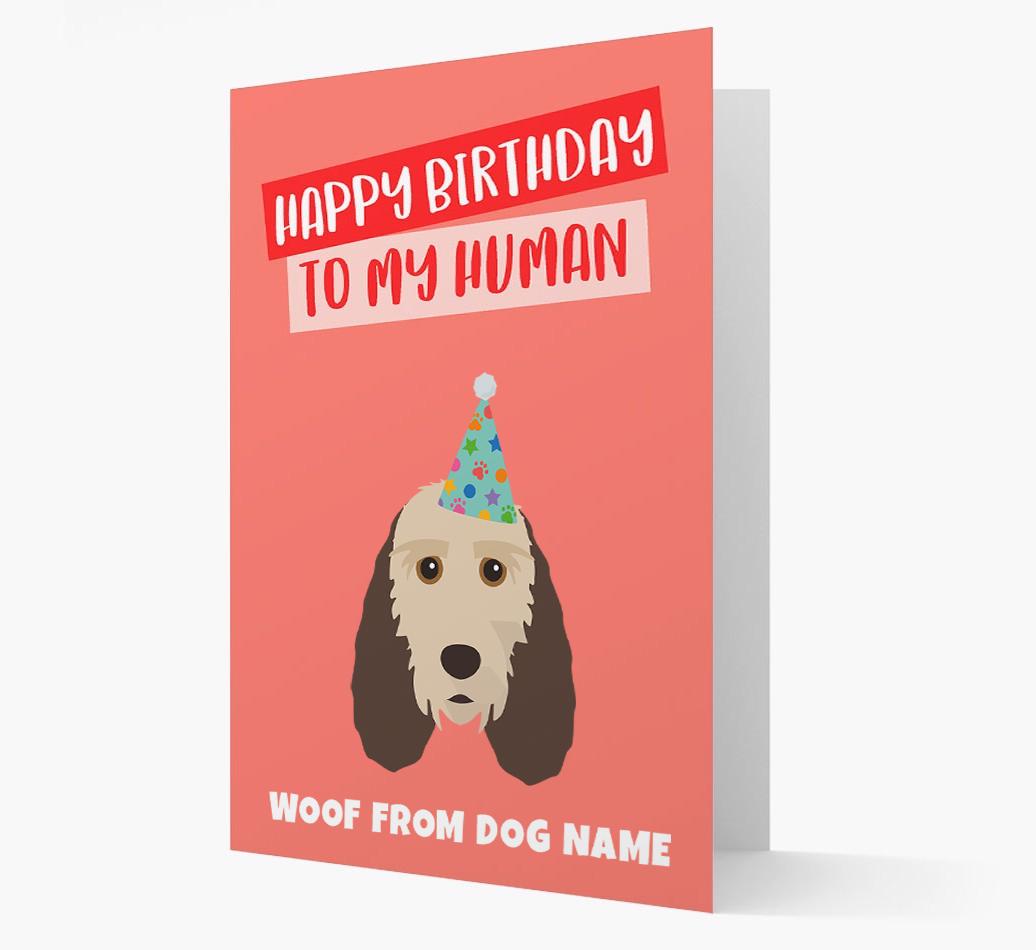 Personalized 'Happy Birthday To My Human' Card with {breedCommonName} Icon