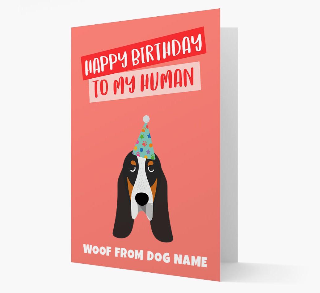 Personalized 'Happy Birthday To My Human' Card with {breedCommonName} Icon