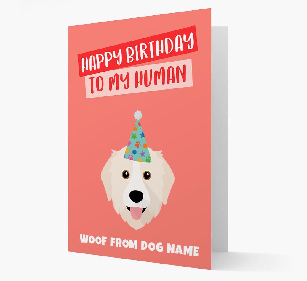 Personalised 'Happy Birthday To My Human' Card with {breedCommonName} Icon