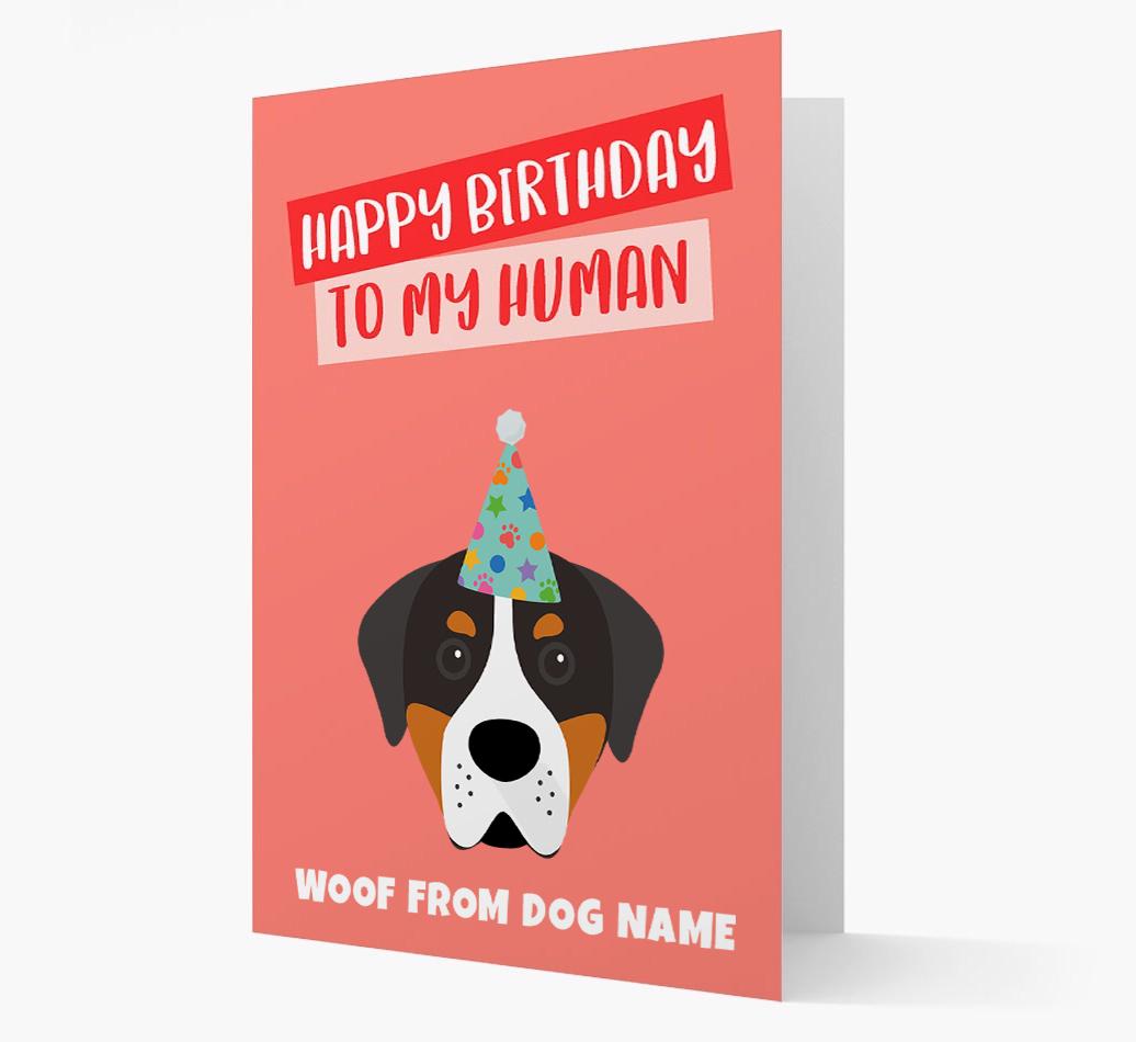 Personalized 'Happy Birthday To My Human' Card with {breedCommonName} Icon