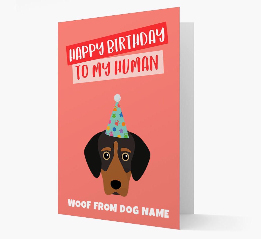 Personalized 'Happy Birthday To My Human' Card with {breedCommonName} Icon