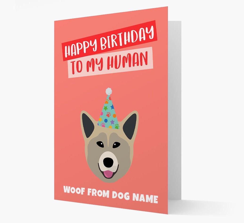 Personalized 'Happy Birthday To My Human' Card with {breedCommonName} Icon