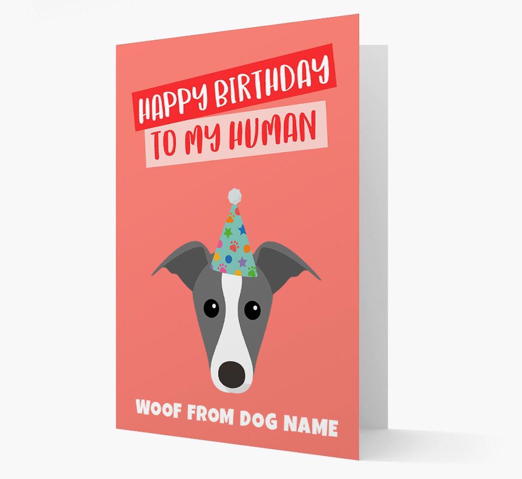 Personalized 'Happy Birthday To My Human' Card with {breedCommonName} Icon