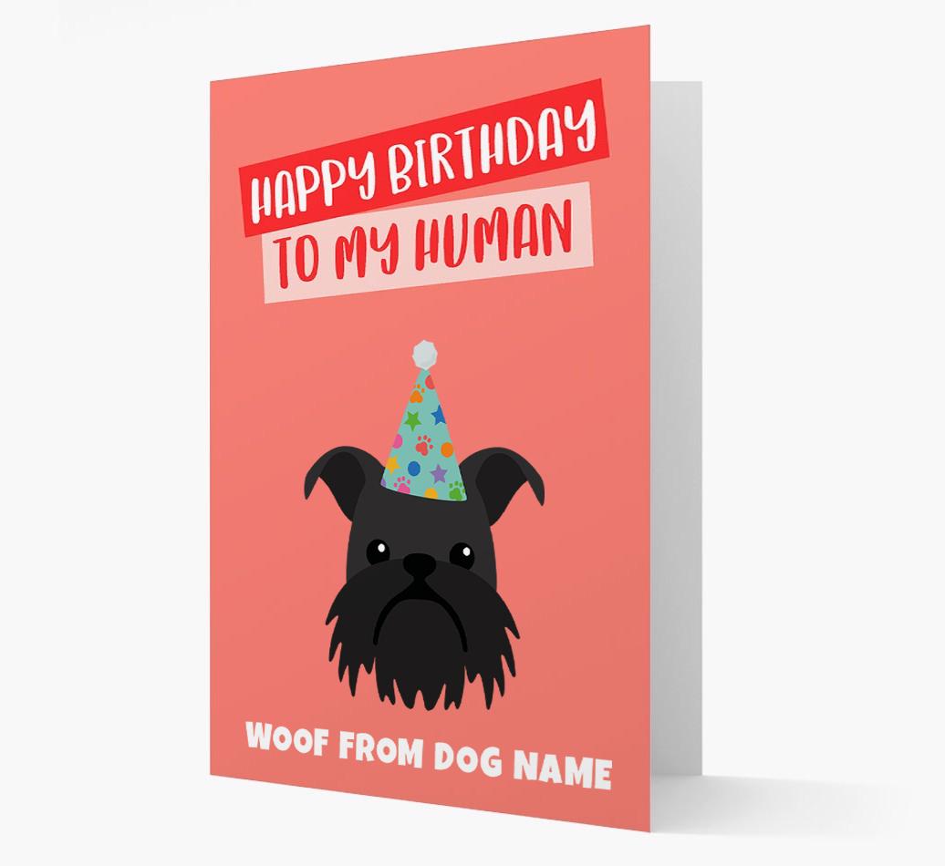 Personalized 'Happy Birthday To My Human' Card with {breedCommonName} Icon