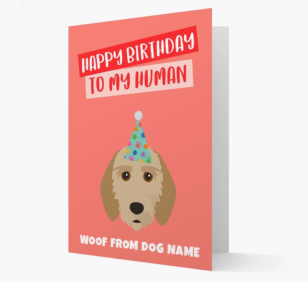 Personalized 'Happy Birthday To My Human' Card with {breedCommonName} Icon