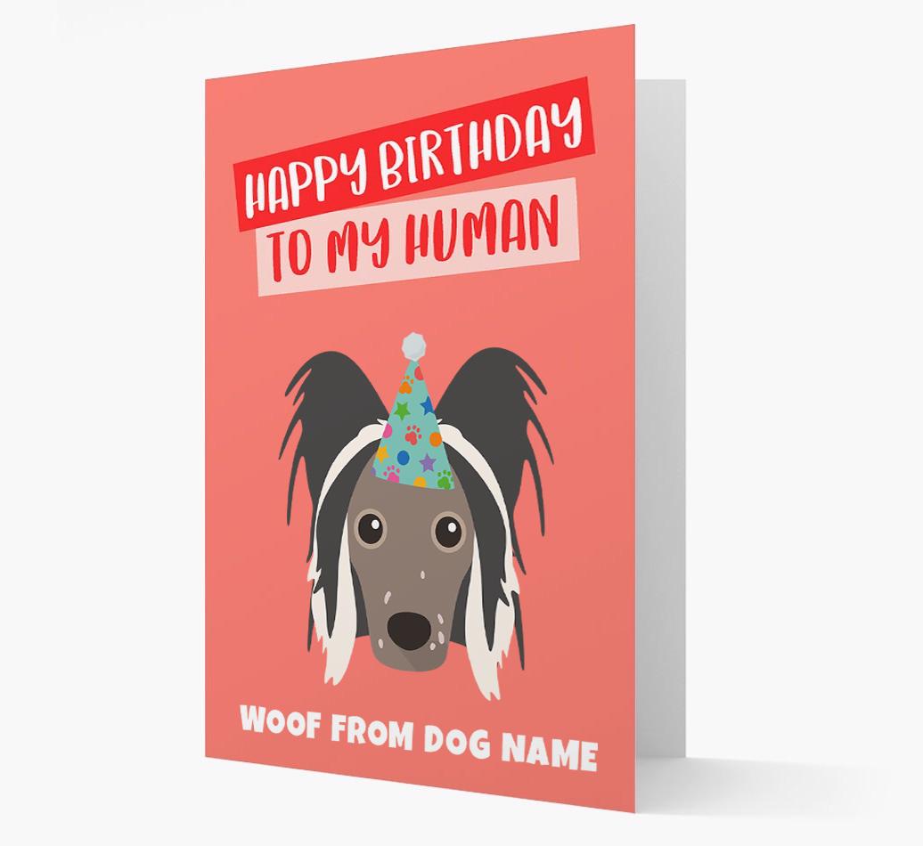 Personalized 'Happy Birthday To My Human' Card with {breedCommonName} Icon