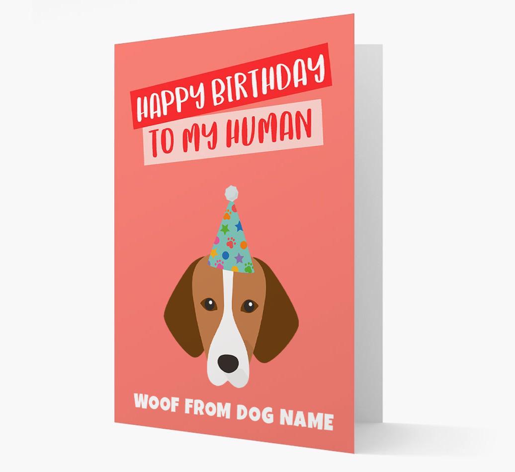 Personalized 'Happy Birthday To My Human' Card with {breedCommonName} Icon
