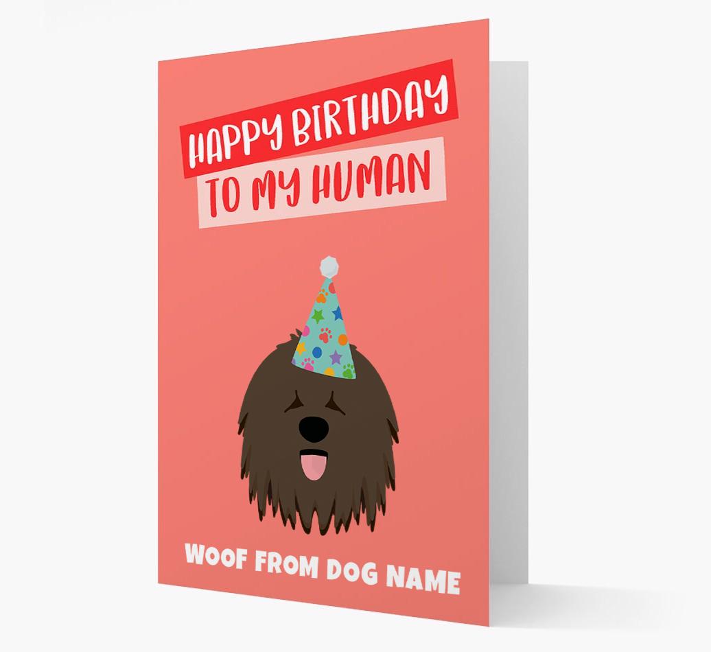 Personalized 'Happy Birthday To My Human' Card with {breedCommonName} Icon