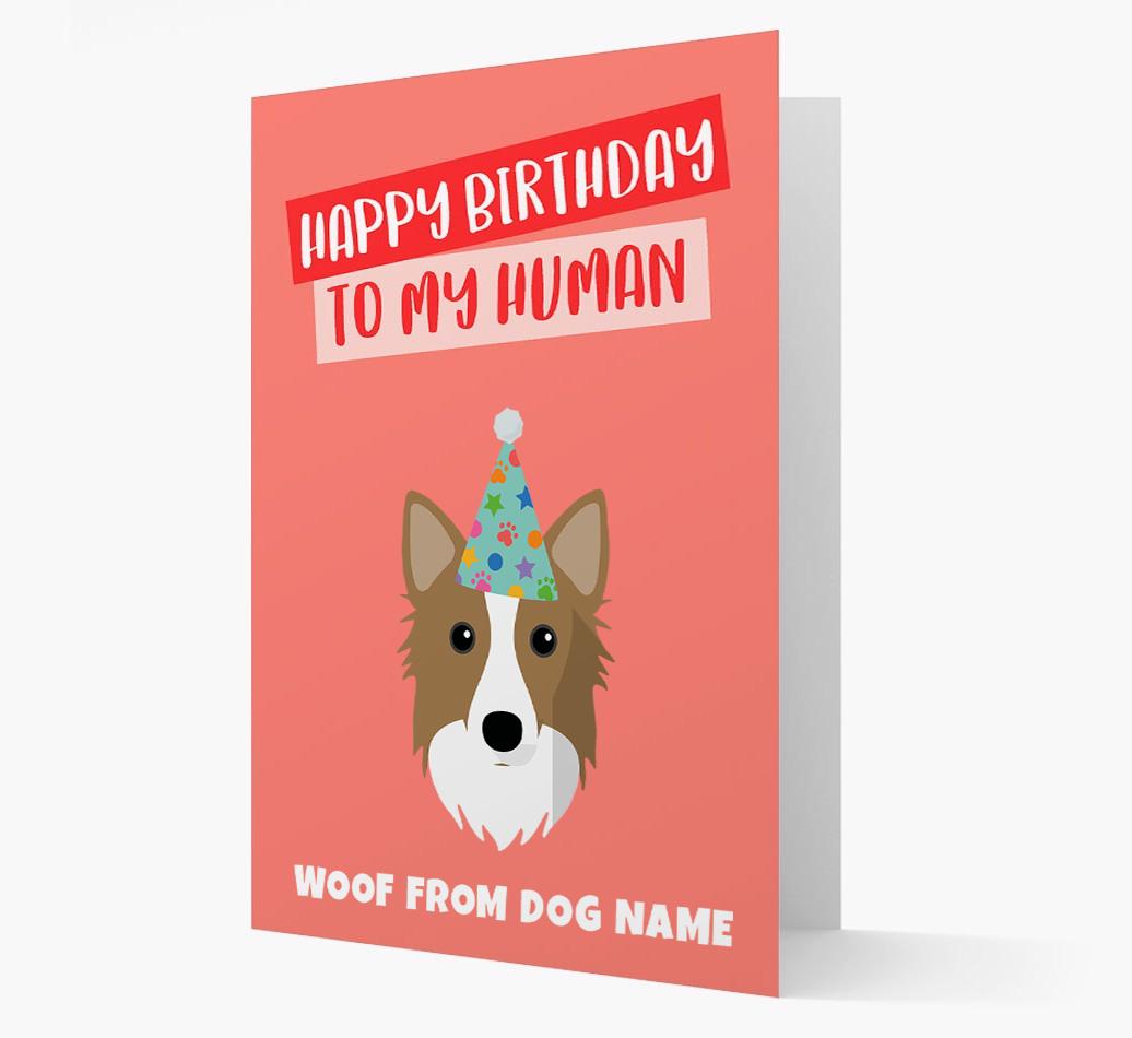 Personalized 'Happy Birthday To My Human' Card with {breedCommonName} Icon